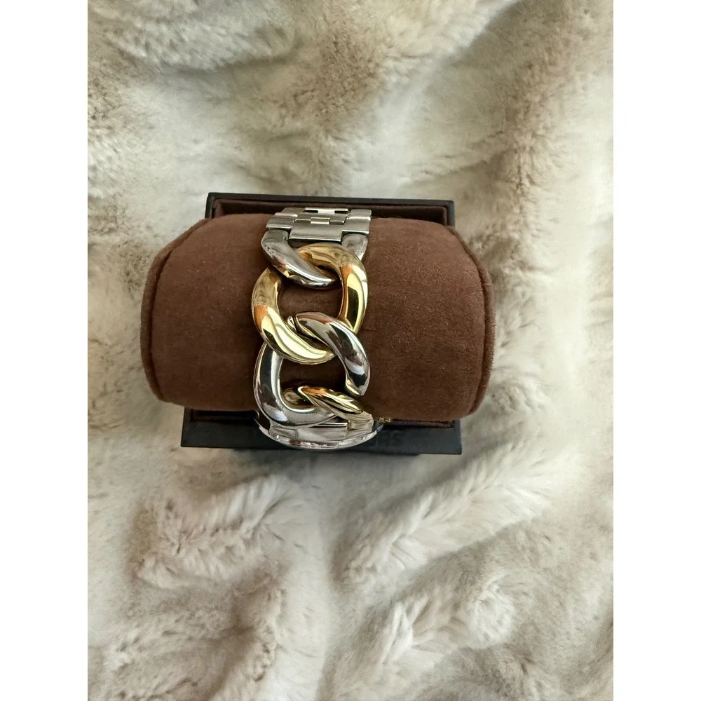 Michael Kors MK5634 Two Tone Silver Gold Runway Chain Link Chronograph Watch